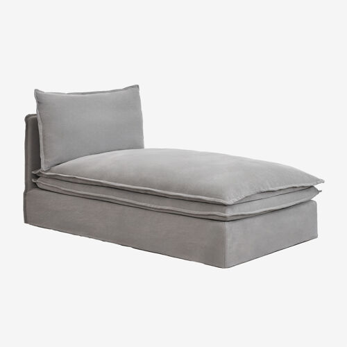 Module chaise longue pour canapé modulaire en lin et coton Grace