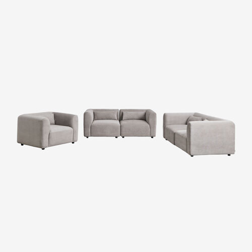 Ensemble de salon composé de 2 canapés modulables 2 pièces et fauteuil Fogler