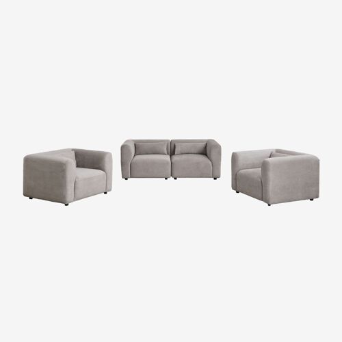 Ensemble de salon avec canapé modulable 2 pièces et 2 fauteuils Fogler