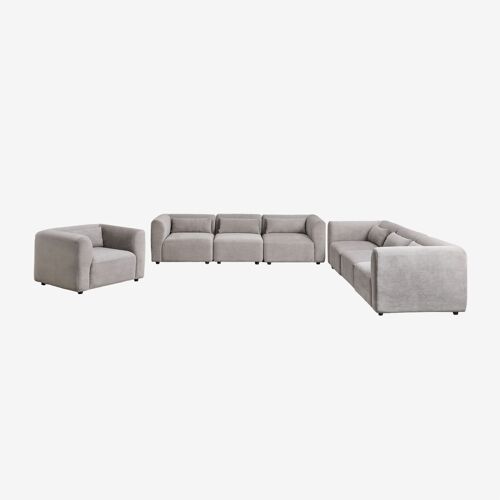 Ensemble de salon composé de 2 canapés modulables 3 pièces et fauteuil Fogler