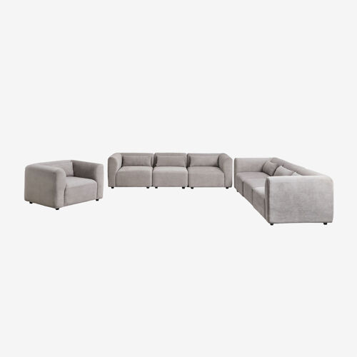 Ensemble de salon composé de 2 canapés modulables 3 pièces et fauteuil Fogler