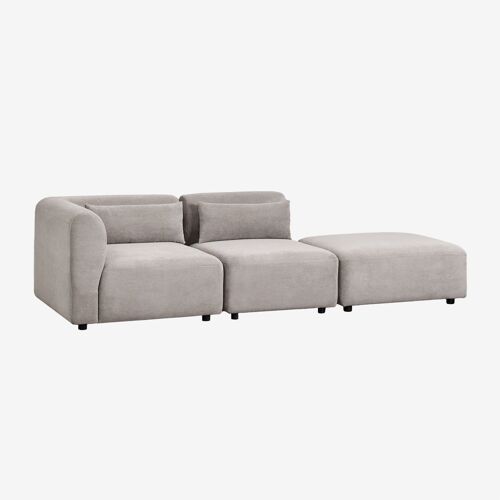 Canapé d'angle modulable 2 pièces avec pouf Fogler
