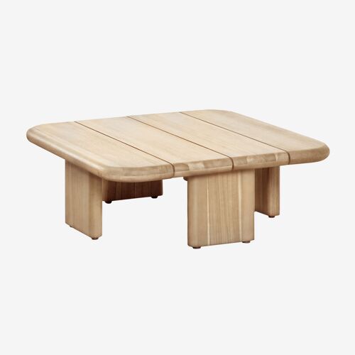 Table Basse De Jardin Carrée 70x70 Cm En Bois D'acacia Famara Acacia Marron Clair
