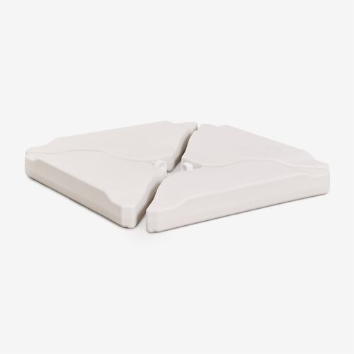 Pied De Parasol Rectangulaire 77x70 Cm Rechargeable Zarpom Blanc Gardenia