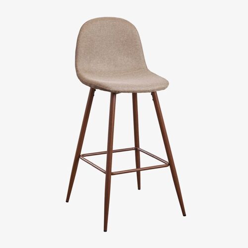 Tabouret haut Glamm Bois foncé ¿75 cm Gris Taupe