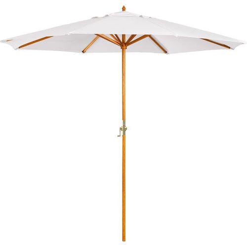 Parasol Ø290 Cm En Tissu Et Bois Cretas Blanc Gardenia