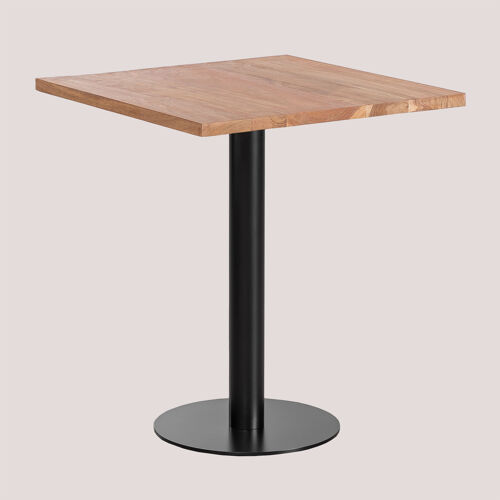Table de bar carrée en bois d'acacia Macchiato Noir ↔︎ 70 cm