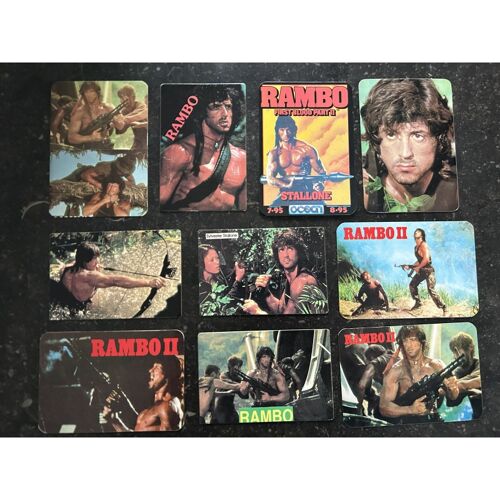 10 Mini Calendriers 1986 1987 Sylvester Stallone Rambo 9,5 X 6,5 Cm - Italie