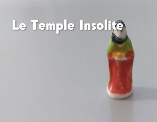Fève Crèche - Roi Mage Vert Et Rouge