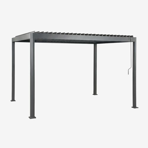 Pergola Bioclimatique En Aluminium Avec Lames Druvia Gris Graphite 3 X 4 M