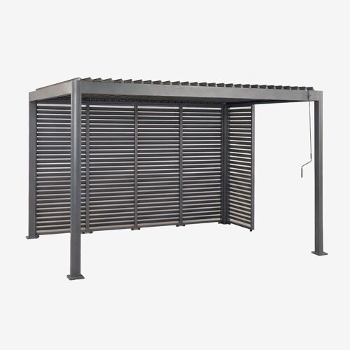 Pergola Bioclimatique En Aluminium Avec Lames Et Panneaux Druvia Gris Graphite