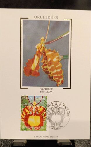 Timbre Orchidée Papillon. Fdc Carte Premier Jour 11/03/2005. Yt N°3765
