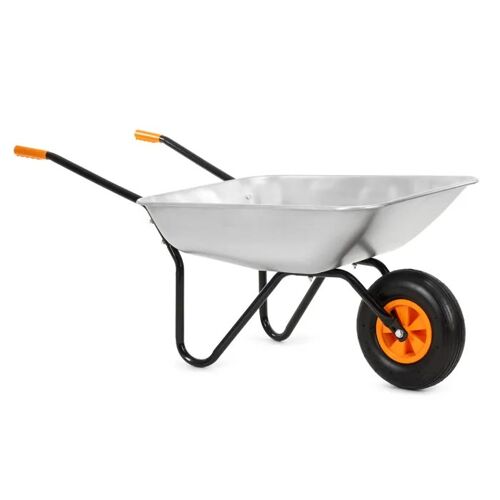 Springos® Brouette de jardin 120 L chariot de transport acier roue pneumatique
