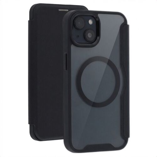 Coquedetelephone.fr Bookcase Transparente avec MagSafe Apple iPhone 14 / 13 Noir