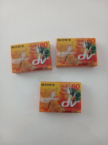 Lot de 3 Cassettes Mini DV Sony Premium 60 min - Neuves sous blister