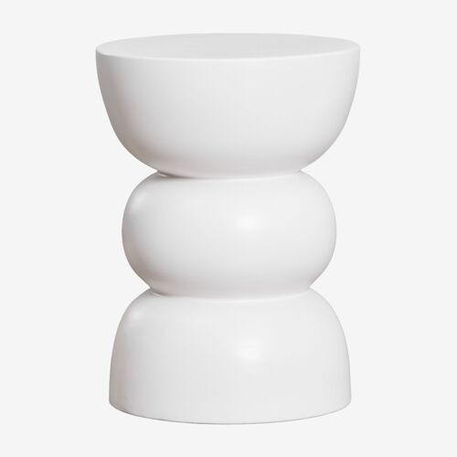 Table d'appoint ronde Ø35 cm en dolomite Tiyi Blanc Cassé