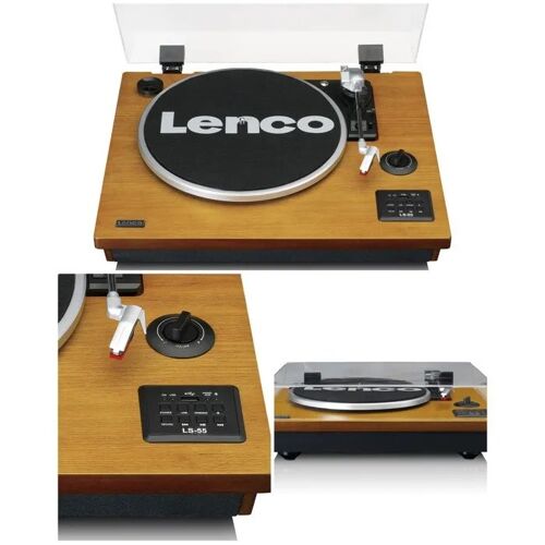 Platine vinyle Bois Vintage - Bluetooth 5.0 - 33-45-78 tours MP3 USB Platine disque