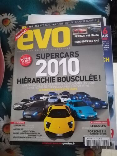 Evo 45 De 2010 Lexus Lfa,Porsche 911 Turbo,Gt3 Rs,Seat Leon Cupra R,Alfa Mito Multiair,Mercedes Sls,Ferrari 458 Italia,Ford Focus Rs,Mazda Mx5 2.0i Perf,Scirocco R,Clio Rs Cup,Jaguar Xfr,Lotus Evora,A