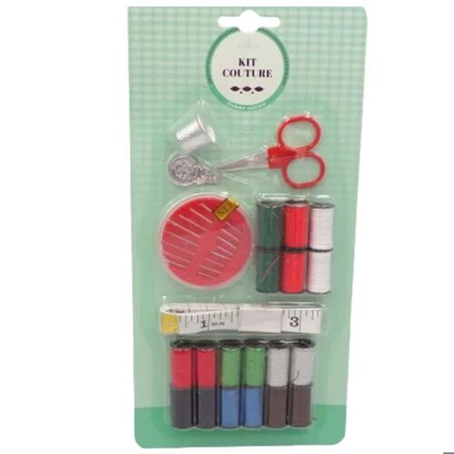 Kit De Couture - 28 Bobines De Fils - 1 Mètre Ruban - 1 Ciseau