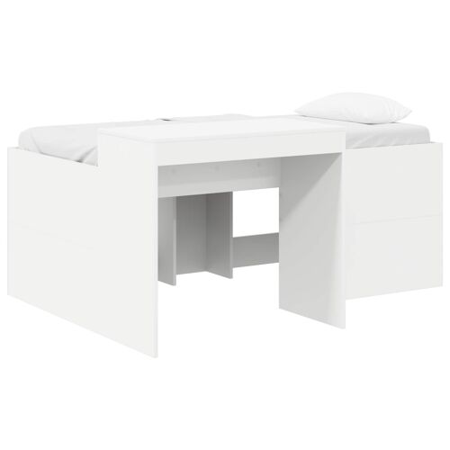 vidaXL Lit haut pour enfants avec bureau Blanc Bois d'ingénierie