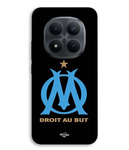 Coque Pour Xiaomi Redmi Note 15 Pro 5g logo OM Olympique de Marseille Noire Fond Maniacase