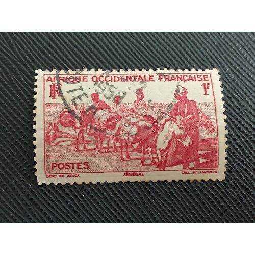 Timbre Afrique Occidentale Francaise Y T 30 Caravane D'Ânes, Sénégal 1947 (010510 )