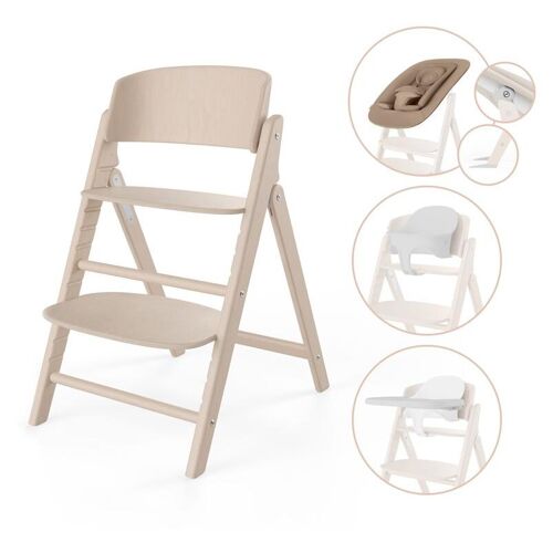 Cybex Click & Fold 4-In-1 Chaise Haute Multifonctionnelle Siège Rembourré Naturel