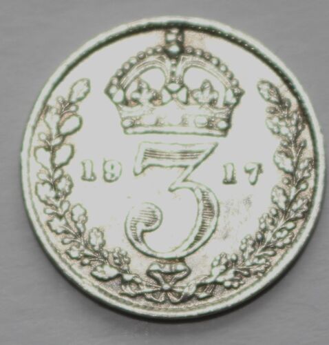 Monnaie Angleterre Georges V 3 Pences 1917 Poids1.41g Argent Titre.925 Diam 1.6 Sup