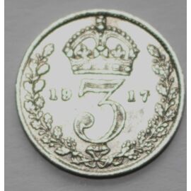Monnaie Angleterre Georges V 3 Pences 1917 Poids1.41g Argent Titre.925 Diam 1.6 Sup