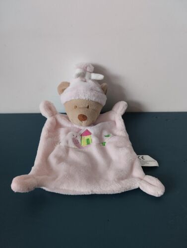 doudou ours plat rose maison-escargot Nicotoy simba