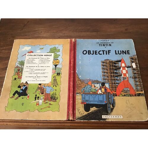 Hergé/ Les Aventures De Tintin/ Objectif Lune/ Éditions Casterman/ Édition Originale Française De 1953