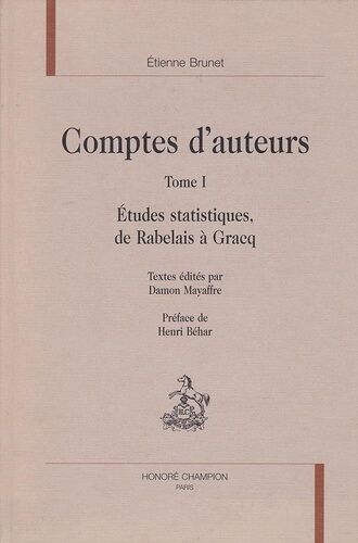 Comptes D'auteurs - Tome 1, Etudes Statistiques, De Rabelais À Gracq (1 Dvd)