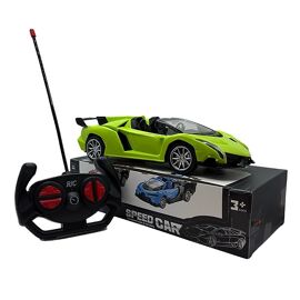 Voiture Télécommandée Enfant Sport Verte RC 27 MHz Avancer Reculer Gauche Droite Jouet à Piles