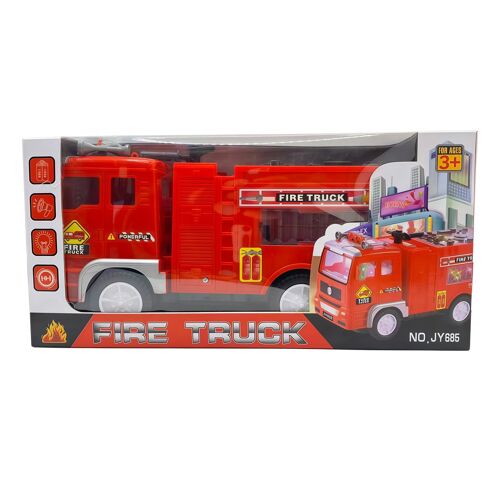Camion de Pompier Jouet Électronique - Effets Sonores & Déplacement Automatique -  Avec Piles - Pour Enfants 3 Ans et + - NONOVIVI