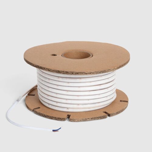 Ruban Led Dimmable 220v Wcob Auto-Redressement 260 Led/M Bobine 50m 15w/M 1350lm/M Silicone Flex Largeur 10mm Ip65 Coupe 5cm 6000k Blanc Froid