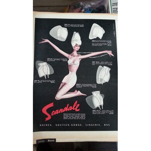 Grande Publicité Papier: Lingerie Scandale, Parue Dans La Presse En 1960