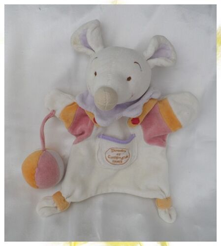 Doudou Marionnette Souris Blanc Col Mauve Ballon Doudou Et Compagnie