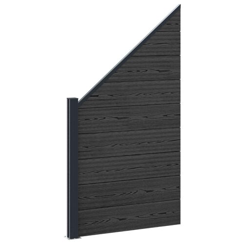 vidaXL Panneau de clôture WPC et Aluminium Noir