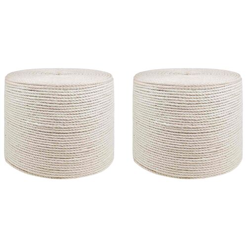 vidaXL Fil en jute 2 pcs 2 Blanc Jute 100% Tossa