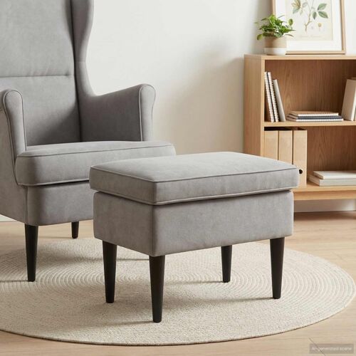 vidaXL Pouf Gris clair 55 x 35 x 41 cm Velours