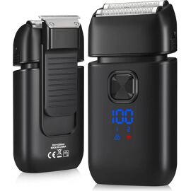 Tondeuse Barbe Professionnelle Avec Ecran Led Sans Fil ,Autonomie 120 Min ,Rechargeable,Tondeuse Cheveux Et Barbe,Noir