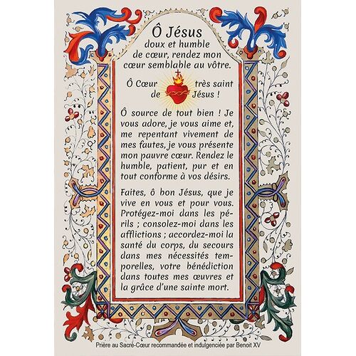 Lot De 20 Images Prière - Sacré-Coeur - O Jésus Doux Et Humble De Coeur