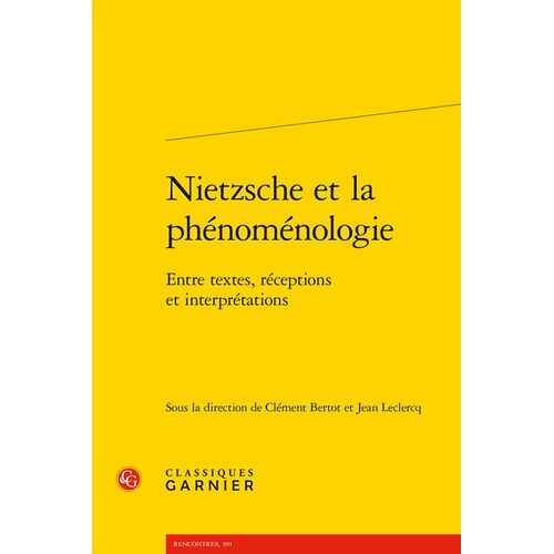 Nietzsche Et La Phénomenologie - Entre Textes, Réceptions Et Interprétations