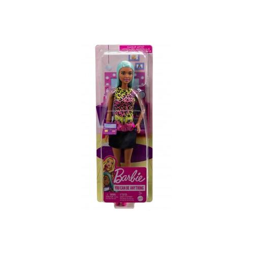 Barbie Poupée Mannequin Esthéticienne + Palette de maquillage - Poupée Métier - Jouet Fille + Carte Animal