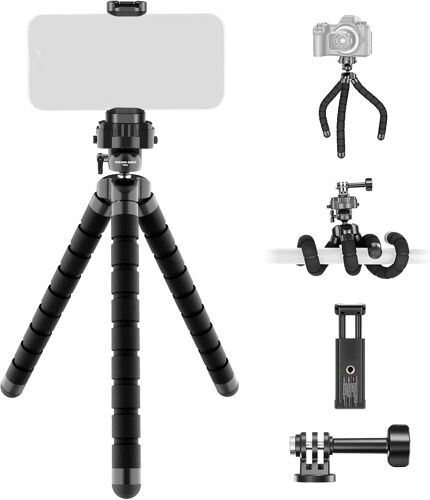 NEEWER BASICS Trépied Flexible pour Téléphone, Mini Support de Bureau en Forme de Pieuvre, Perche à Selfie pour Smartphone Compatible avec iPhone GoPro DJI Insta 360 Caméra d'Action Vidéo, TP001