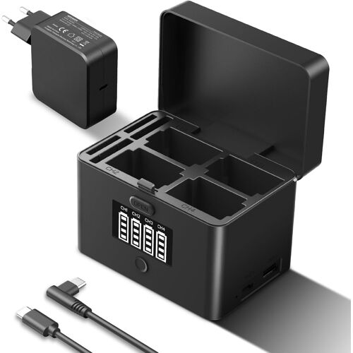 NEEWER NW-ZP4 2 en 1 Chargeur de batterie USB pour NP-FZ100 et LP-E6, charge rapide 40W avec chargeur PD 45W compatible avec Sony A6700 A7III FX3 FX30 A7IV Canon EOS R5 Mark II 6D/II 5D/III 5D
