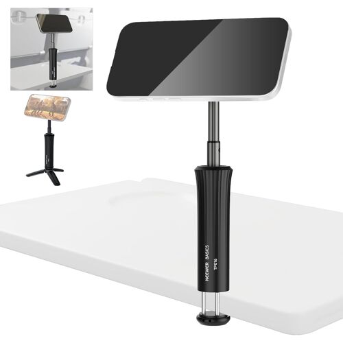 NEEWER Support de Téléphone pour Avion,Mount Bureau Magnétique pour Smartphone, Trépied, Perche à Selfie Portable, Accessoire Voyage,Compatible avec MagSafe iPhone Samsung Android pour Vidéo, TP016