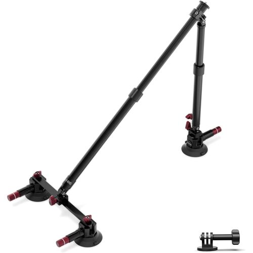 NEEWER Kit de Fixation pour Voiture à Triple Ventouse, 2 Rallonges de 61cm en Alliage d'Aluminium,Rail NATO,Adaptateur pour Caméra Action Compatible avec GoPro DJI Insta 360,Charge Maximale 1kg,CA166