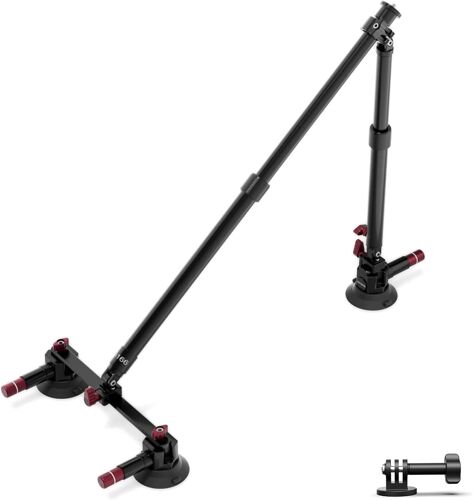 NEEWER Kit de Fixation pour Voiture à Triple Ventouse, 2 Rallonges de 61cm en Alliage d'Aluminium,Rail NATO,Adaptateur pour Caméra Action Compatible avec GoPro DJI Insta 360,Charge Maximale 1kg,CA166