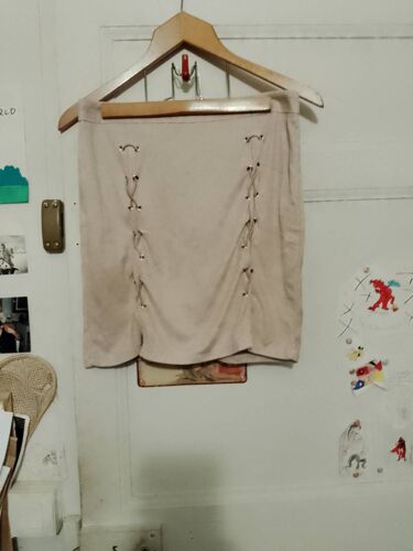 Jupe Beige Devant Laçage 38 M.